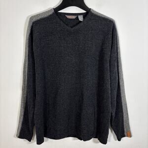 Quicksilver Men Sweater XL 100% Lambswool Two Tone Grey Warm Winter Fall